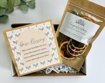 House Blessing Sign with Simmer Pot, Housewarming Gift Box for Realtor Clients