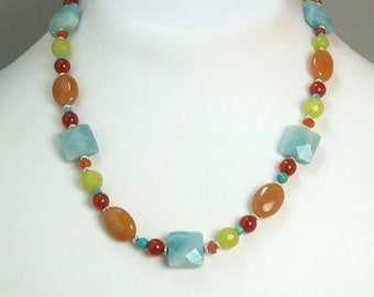 Genuine Jade Gemstone Necklace Semi Precious Gemstone Beads G-57