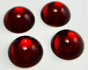 Vintage Glass Cabochons 4 pcs 18 mm RED 18mm Swarovski Stones S-219