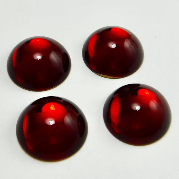 Vintage Glass Cabochons 4 pcs 18 mm RED 18mm Swarovski Stones S-219