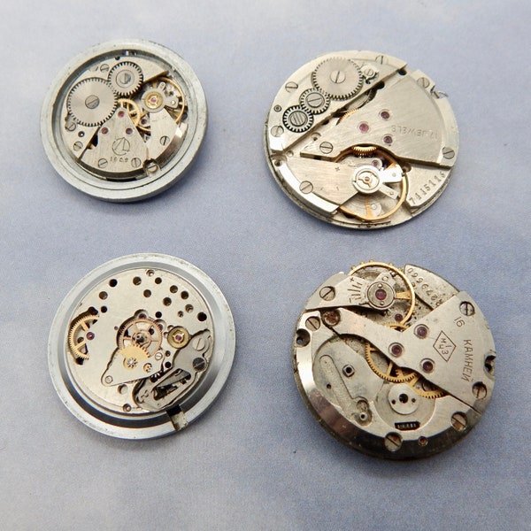 4 Watch Part Movement Steampunk Supplies Vintage Estate Watch parts 4 pieces  Lot Z-11