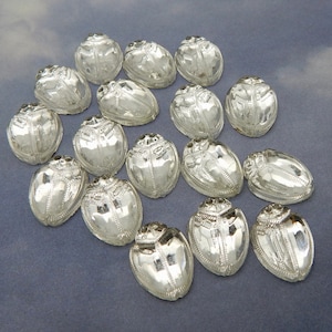 Rare SCARAB Vintage Glass Cabochon 4 pcs Stones Egyptian Revival Art Deco S-411
