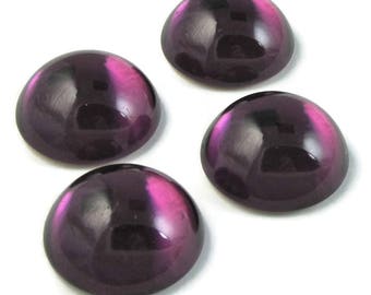 Purple Glass Cabochons 2 pcs Vintage Swarovski 18mm Amethyst Stones S-221