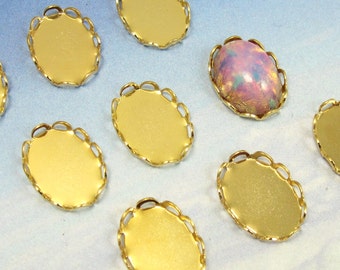 Juego de 6 piezas de engastes ovalados de latón chapado en oro (14 x 10 mm) – Lace Edge Findings