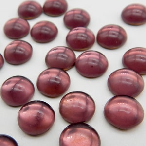12 pcs Purple Vintage Glass Cabochon 9 mm Small Purple Glass Stones S-386 D