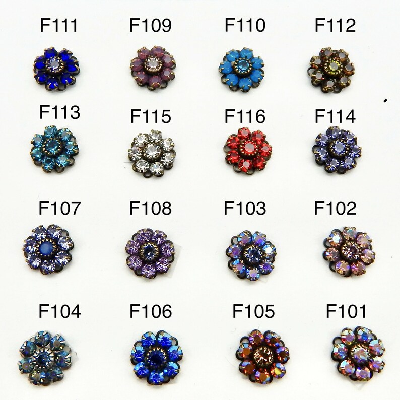 Crystal Rhinestone Flower Lavender Purple Swarovski Charm Filagree ...