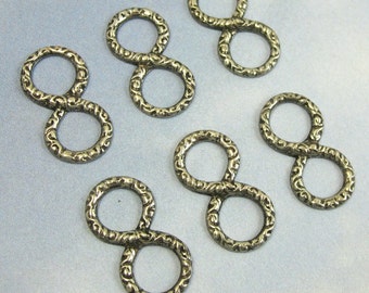 18 Earring Components Antique silver brass stampings jewelry findings bead M-128