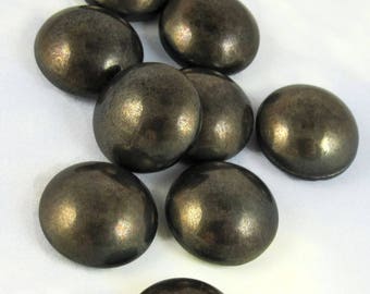 24 pcs Bronze Black Vintage Glass Cabochon 16 mm Stones 24 pc S-338 BULK