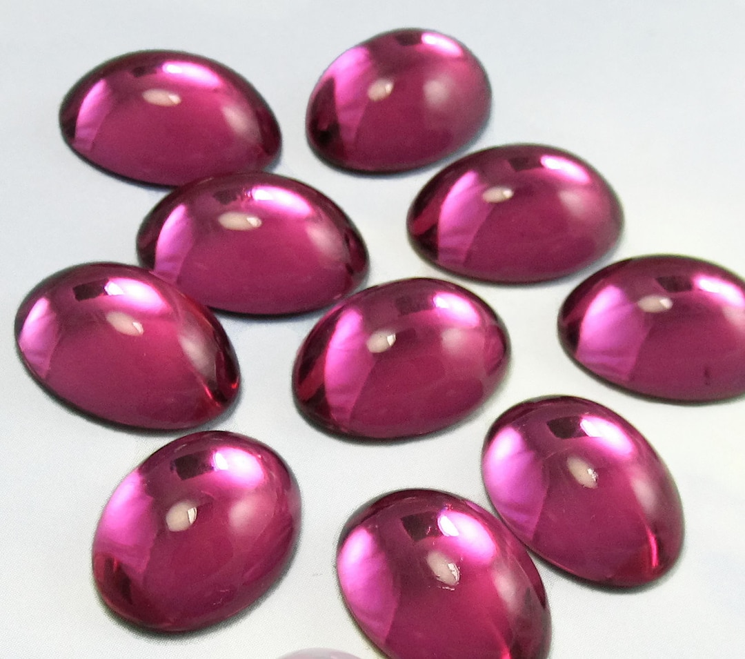 Lot De 200 Cabochons En Verre Vintage Facettés - Fond Plat, Transparent - Occasion