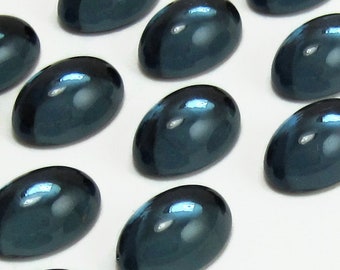 Vintage Glass Cabochons 8 pcs 14x10 Montana Blue Swarovski Stones S-256