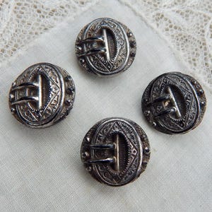 Antique Victorian Buttons Glass  Belt Buckles Ornate Old Buttons N105
