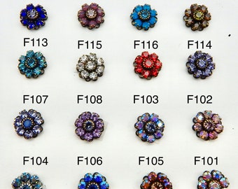 Crystal Rhinestone Flower Swarovski Charm Set Stones F Series