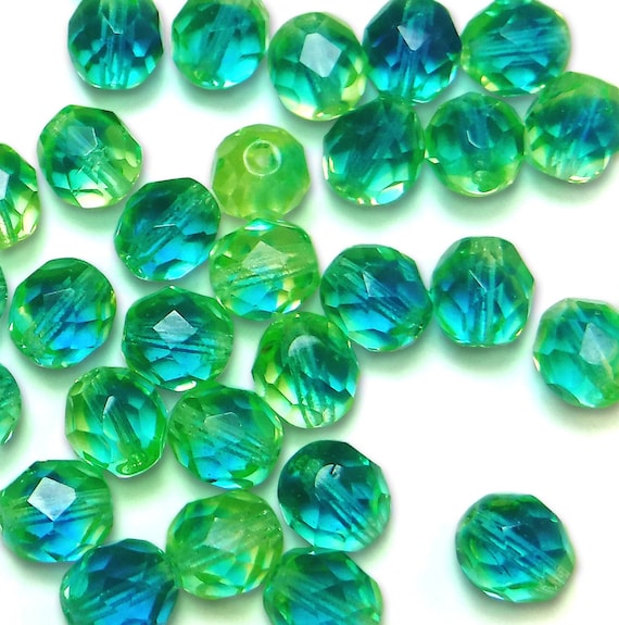20 perle in vetro 8mm CRISTALLO Ceco Perle gefrostet verde Best x75 