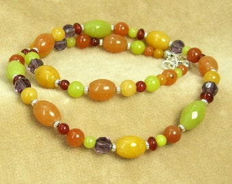 Genuine Jade Gemstone Necklace Semi Precious Gemstone Beads G-62