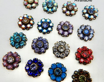 Crystal Rhinestone Flower Swarovski Charm Set Stones FSeries 16 Colors
