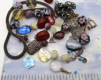 DESTASH Filagree Stamping Charms Pendants Beads LOT 9