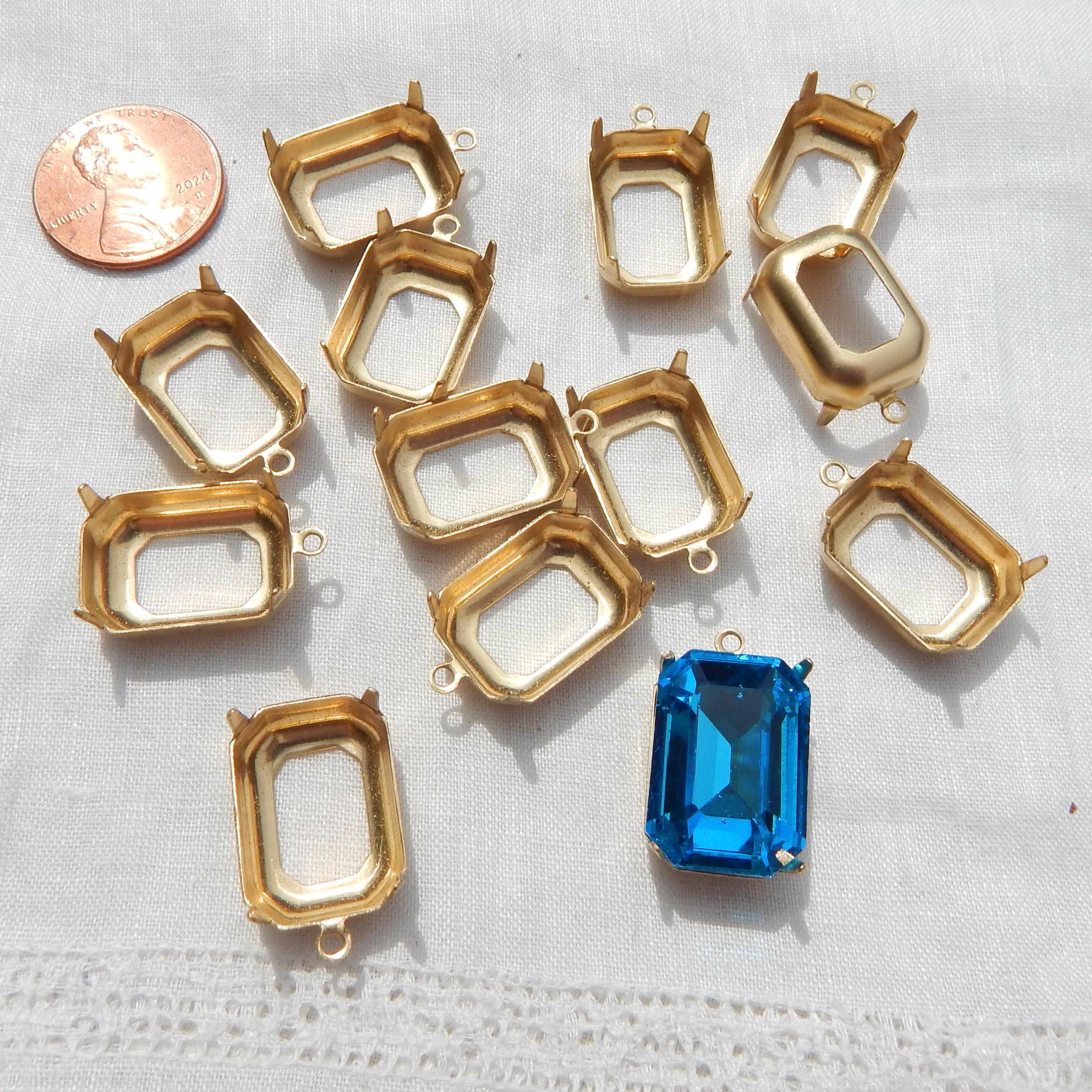 50 pcs 8x20x0.8mm 20 Gauge forme de rectangle en laiton brut