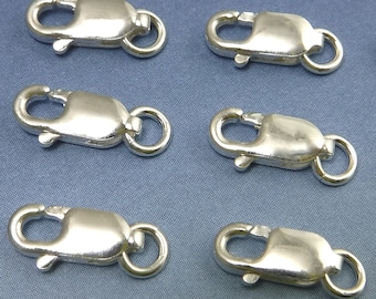 10 pcs 10x4mm Lobster Clasps Sterling Silver Clasp Finding A-65