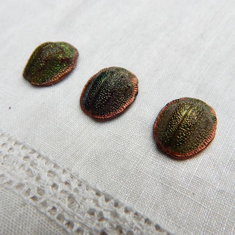 Cabujón de cristal SCARAB de estilo egipcio vintage de la década de 1920, con piedras antiguas y estilo Art Déco S-52 imagen 3