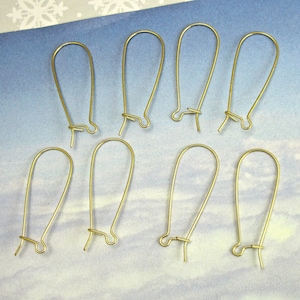 100 pcs Gold Kidney Earwire Large Earring Hooks Findings Components M-156