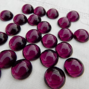 Cabochon in vetro vintage da 12 mm con pietre Swarovski viola ametista S-540