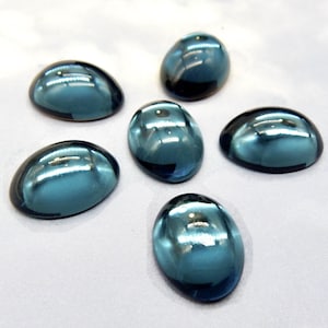Vintage Glass Cabochons 6 pcs SWAROVSKI 18x13 mm Montana Blue Stones S-209