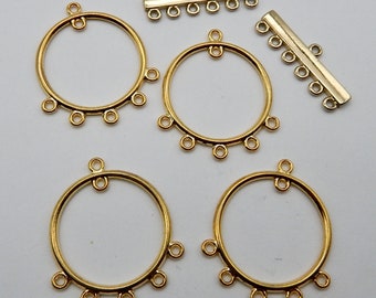 6 pcs Dangle Earring Components gold hoop earrings jewelry findings  lot 101