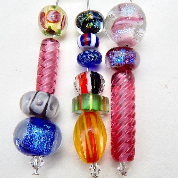 Dichroic Glass Beads Handmade Venetian Murano Style Pendant Beads B 324