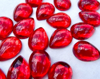 36 pcs Red Vintage Glass Cabochon 18x13 Stones S-250 BULK 36pcs
