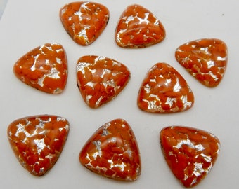 4 pcs Orange Opal Cabochon 18mm Vintage Glass Stones Cabochons S-129