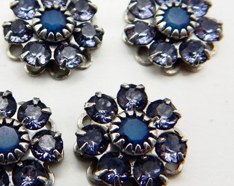 Blue Swarovski Crystal Violet rhinestone flower Charm set stones F5