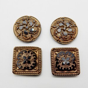 Vintage Glass Cabochon RARE Piedras Redondas Cuadradas 4 piezas MIX 49