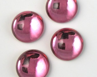 Pink Vintage Glass Cabochons 4 pcs SWAROVSKI 18 mm PINK Rose 18mm Stones S-216