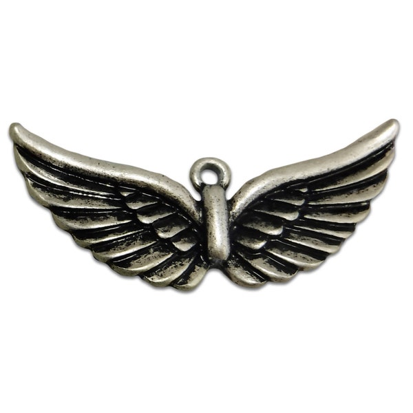 Steampunk Double Wings Cast Charms Antique Silver Casting M-113