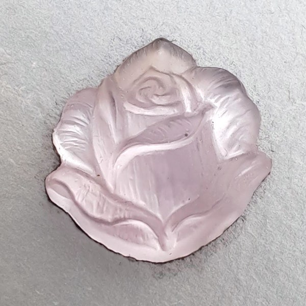 Rose Glass Cabochon Vintage Matte blush rose floral Stones RARE Lalique Inspired L98