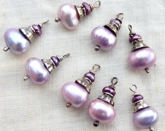 Pearl Drop Beads Pink Pearl Earrings Sterling Silver Fresh Water Pearl A 203