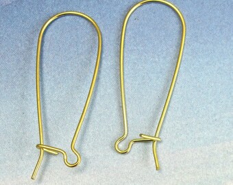 Gold Hoop Earwire 32 pcs Large Kidney Earring Hooks jewelry findings M-156 *