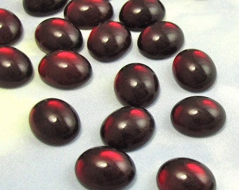 Vintage Glass Cabochons 8 pcs 12x10mm RED Swarovski Stones S-348 Dark