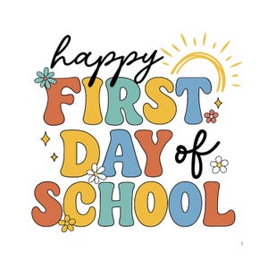 Happy First Day Of School Png,Preppy First Day of School Png Design, Back To School Png,1st day Of School Png,Digital Downloads