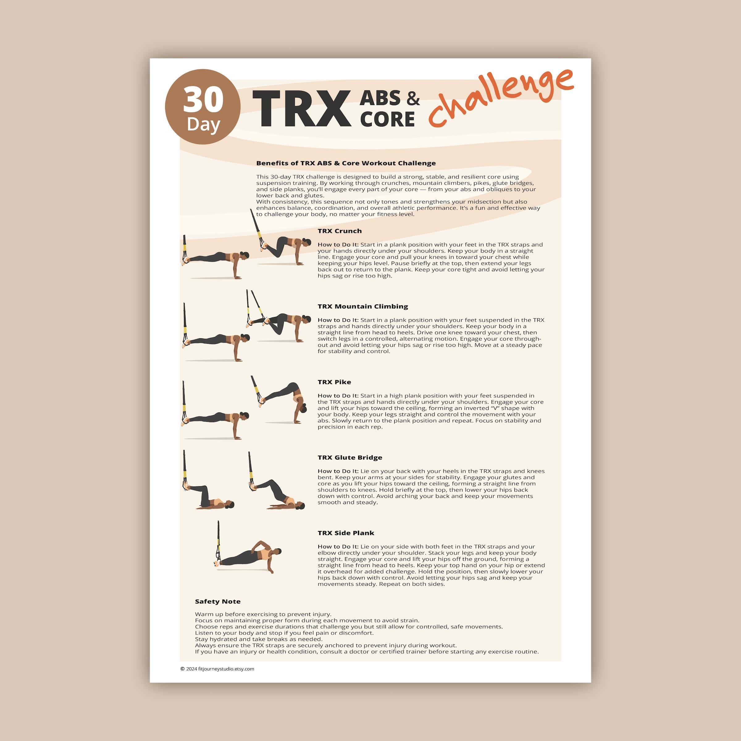 30-day TRX Abs & Core Challenge: Home Workout Plan (PDF Download) - Etsy UK
