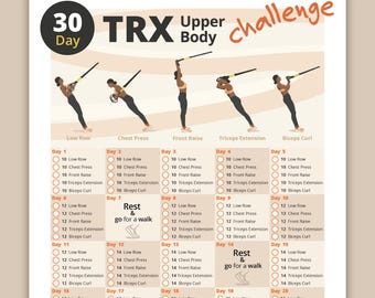 30-Day Upper Body TRX Workout Challenge: Suspension Training Plan (PDF Downloadable Tracker)