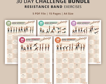 Resistance Band Full Body Workout Bundle: Printable Home Fitness Guide for Women