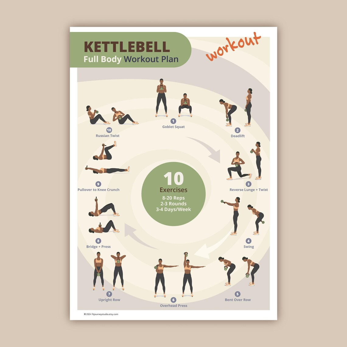 Full Body Kettlebell Workout Plan | Full Body Workout Plan | Strengthen