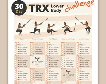 30 Day TRX Lower Body Workout Challenge: Printable Home Fitness Guide for Women