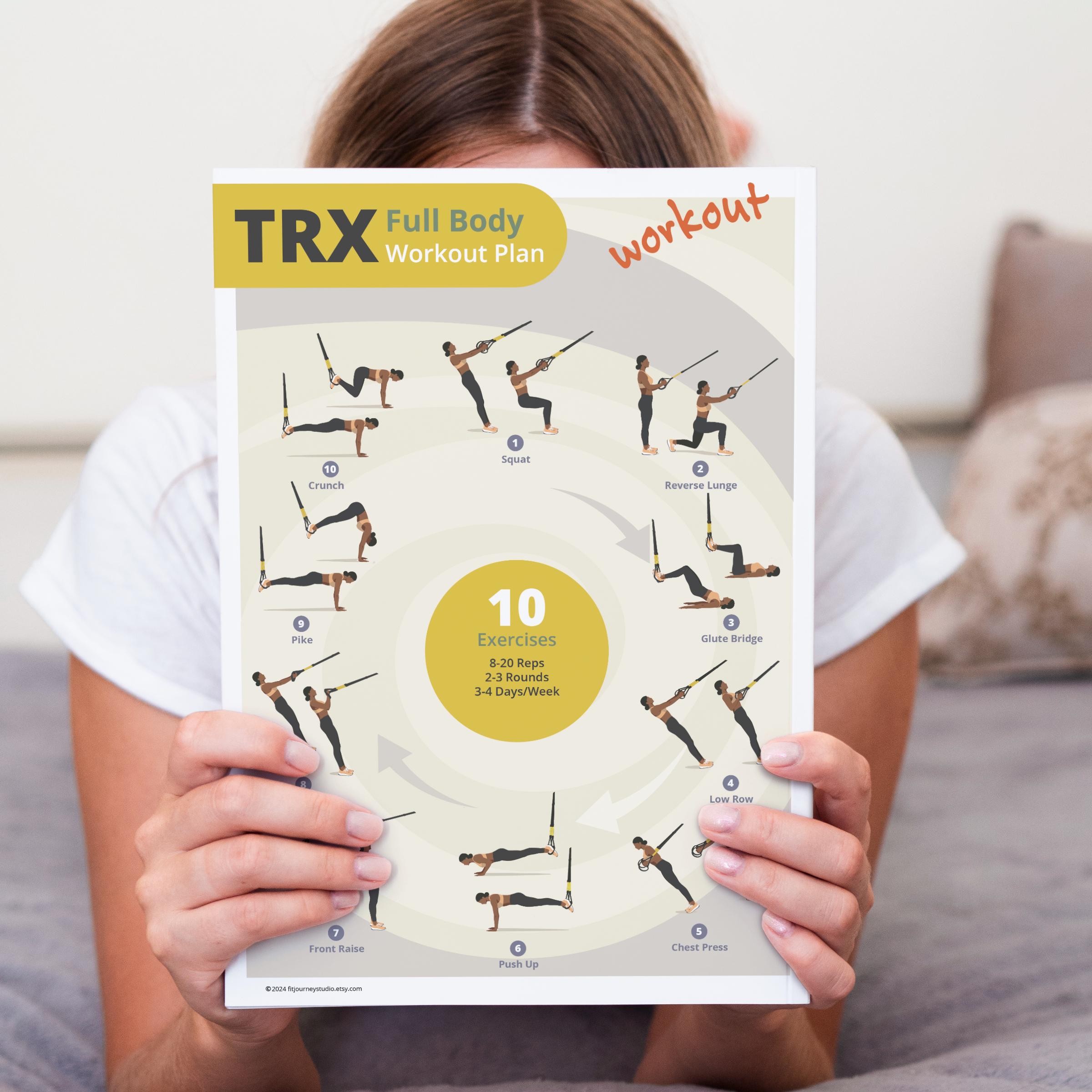 TRX Full Body Workout Plan | Strengthen Legs, Arms & Core | Fitness Guide +  Tracker | Printable Home Fitness Planner | Instant Download PDF - Etsy