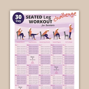 30-Day Seated Leg Workout Challenge for Seniors | Chair Fitness Program to Improve Balance, Strength & Mobility | Instant Download PDF