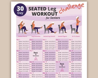 30-Day Seated Leg Workout Challenge: Printable Home Fitness Guide for Seniors