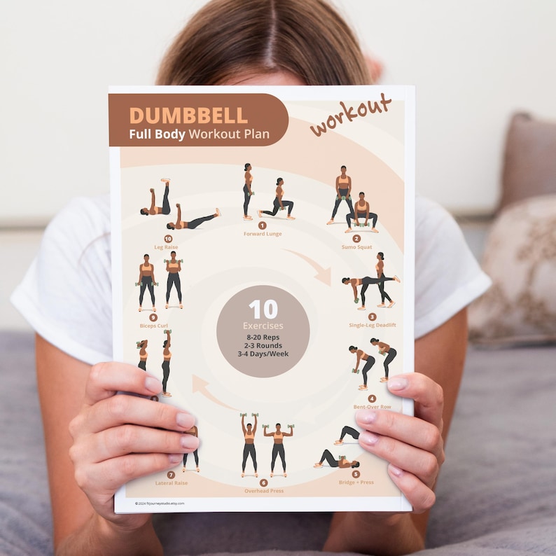 Dumbbell Full Body Workout Plan PDF | Dumbbell Exercise Guide | Home ...