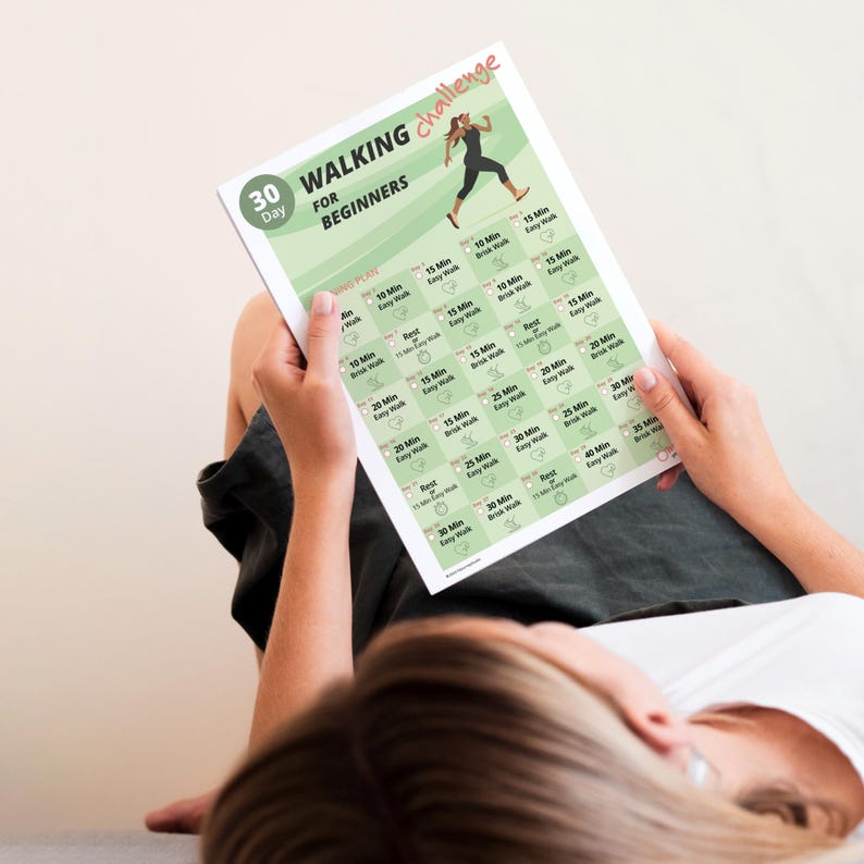 30 Day Walking Challenge for Beginners: Printable Fitness Tracker (PDF ...