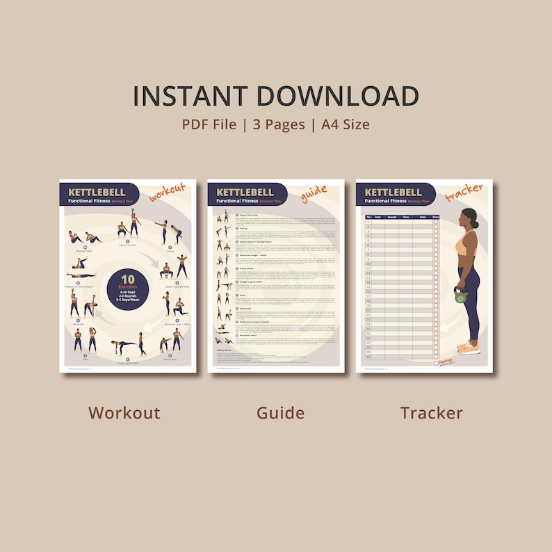 Kettlebell Workout Plan: Full Body Strength Training (PDF Download) - Etsy